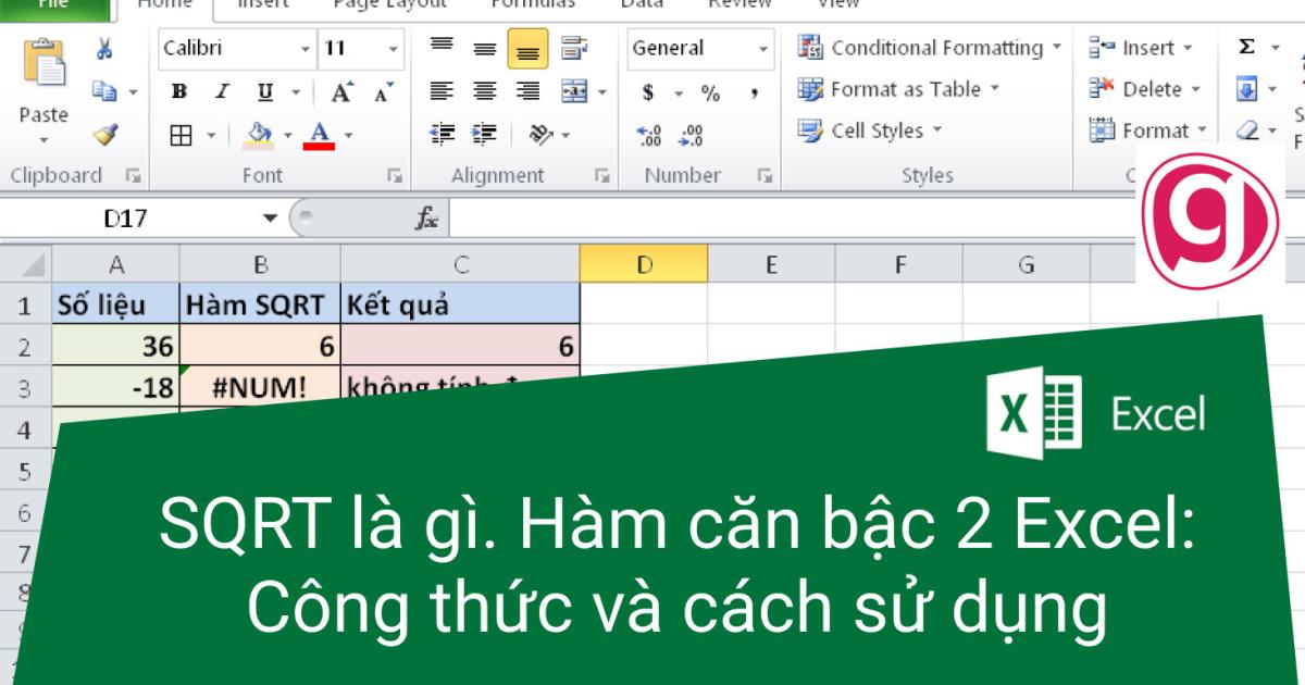 SQRT là gì? Cách dùng hàm Sqrt trong Excel kèm ví dụ
